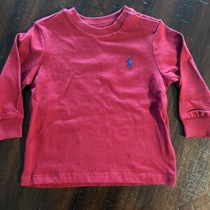 Polo by Ralph Lauren Kids Crimson Long Sleeve Tee 9 months